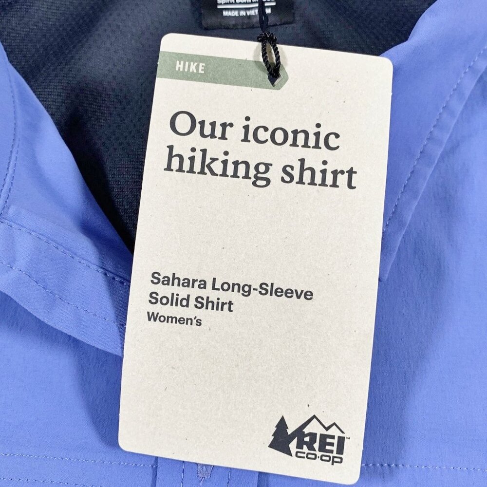 NEW REI Sahara Long-Sleeve Shirt NWT M Purple Hiking Trail Vented UPF 50 - Picture 11 of 15